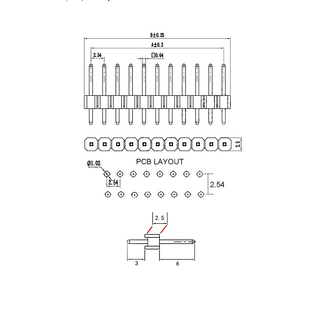 Pin Header Male 1x40