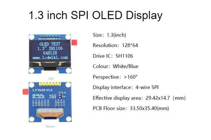 OLED Display 1.3 inch White/Blue