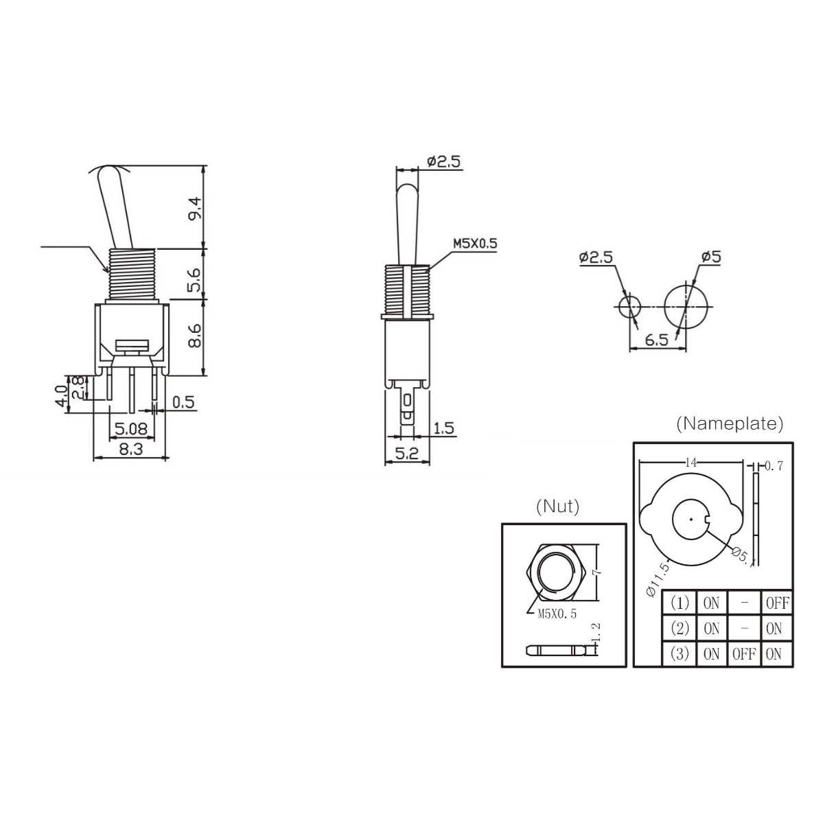 Sub-Mini Toggle Switch